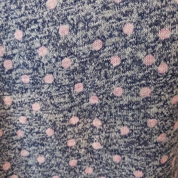 Studio B By Bobeau U Neck Scoop Neck Top Plus Size 1X Blue Pink Polka Dot NEW - Picture 6 of 9